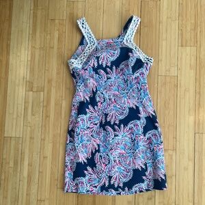 Women's Lilly Pulitzer Makayla Stretch Shift Dress Miss Shell Size 10
